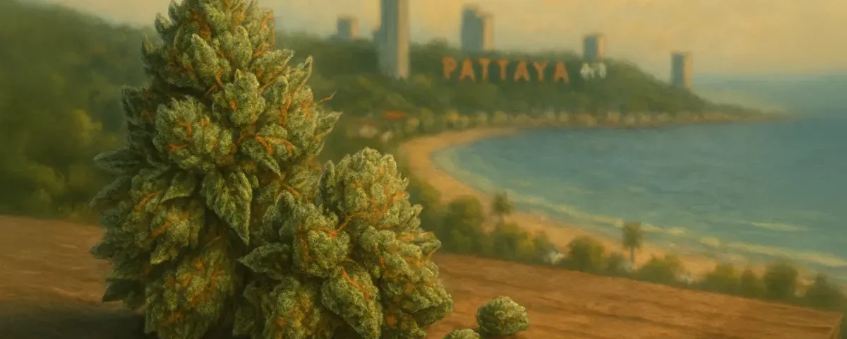 Pattaya city skyline background for top dispensary ranking #1 in 2025 cannabis guide