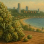 Pattaya city skyline background for top dispensary ranking #1 in 2025 cannabis guide